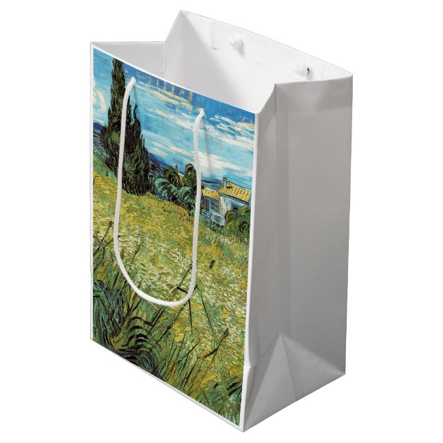 Green Wheat Field  Vincent van Gogh   Medium Gift Bag (Front Angled)