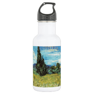 Green Wheat Field Vincent van Gogh Stainless Steel Water Bottle