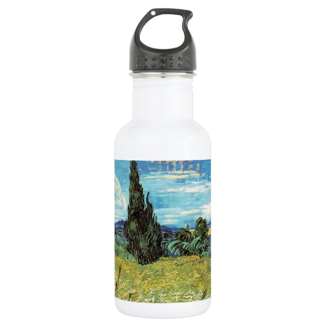 Green Wheat Field  Vincent van Gogh    Stainless Steel Water Bottle (Front)
