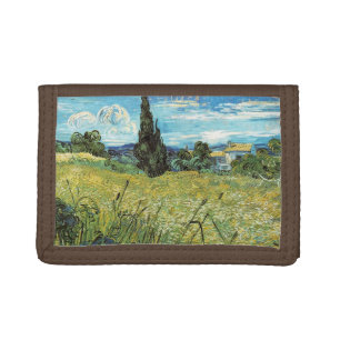 Green Wheat Field Vincent van Gogh Tri-fold Wallet