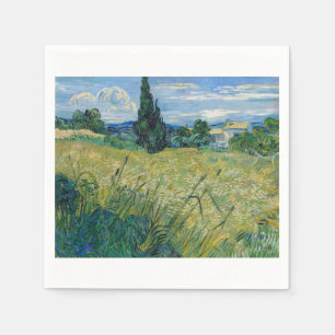 Green Wheat Field with Cypress 1889 by Vincent van Napkins