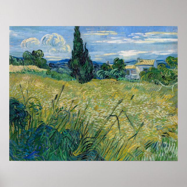Green Wheat Field with Cypress 1889 by Vincent van Poster (Front)