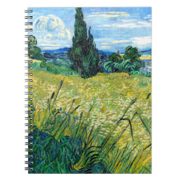 Green Wheat Field with Cypress (1889) Van Gogh art Notebook