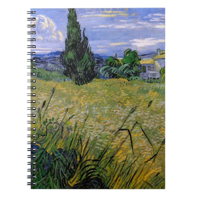 Green Wheat Field with Cypress by Van Gogh. Notebook (Front)