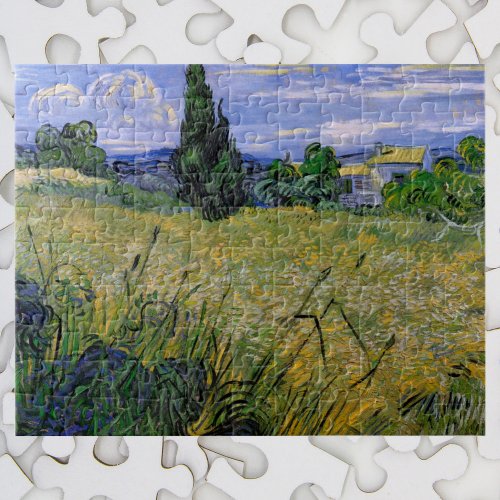 Green Wheat Field with Cypress by Vincent van Gogh Jigsaw Puzzle