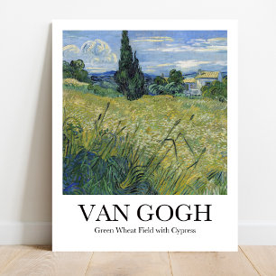 Green Wheat Field with Cypress by Vincent van Gogh Poster