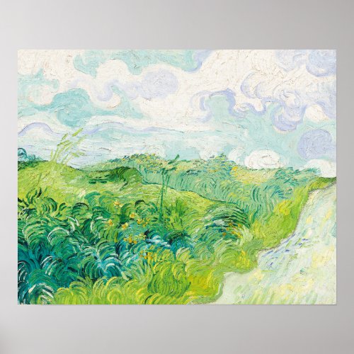 Green Wheat Fields Auvers 1890 by Vincent Poster