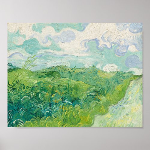 Green Wheat Fields Auvers  1890 Vincent van Gogh Poster