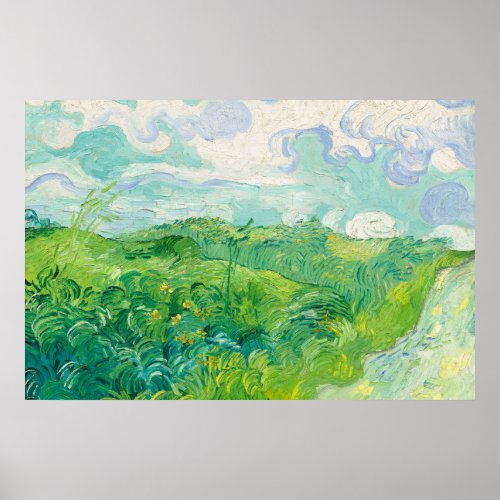 Green Wheat Fields Auvers F807 Van Gogh Fine Art Poster