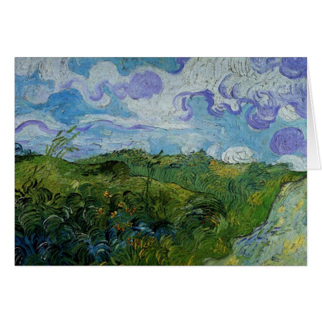 Green Wheat Fields by Vincent van Gogh Cards (Front Horizontal)