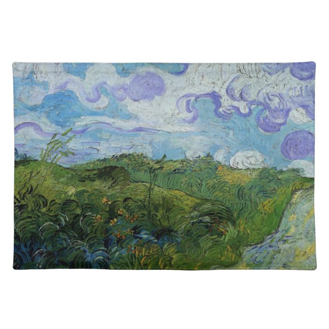 Green Wheat Fields by Vincent van Gogh Cloth Placemat (Front)