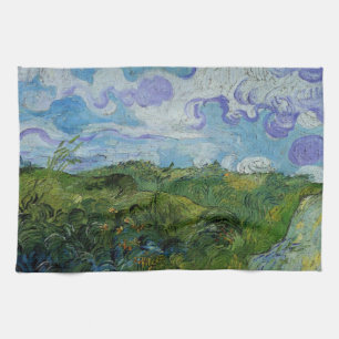Green Wheat Fields by Vincent van Gogh Kitchen Towel