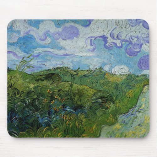 Green Wheat Fields by Vincent van Gogh Mouse Pad