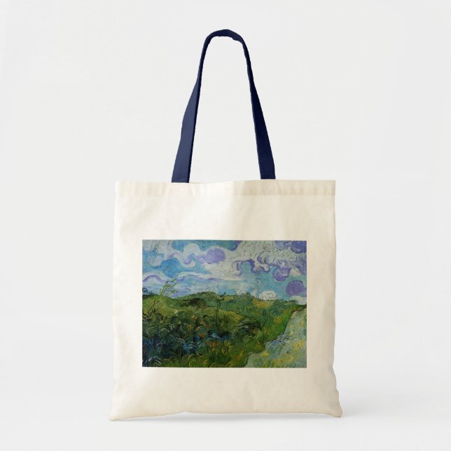 Green Wheat Fields by Vincent van Gogh Tote Bag (Front)