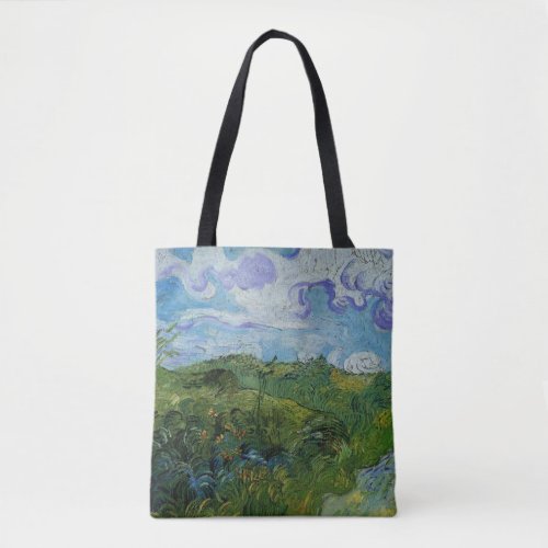 Green Wheat Fields by Vincent van Gogh Tote Bag