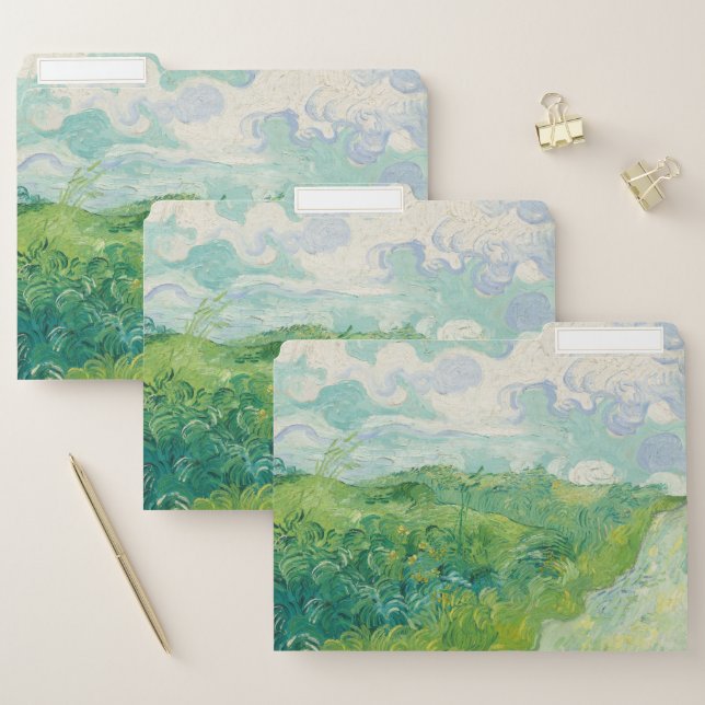 Green Wheat Fields Landscape Art Van Gogh File Folder (Set)