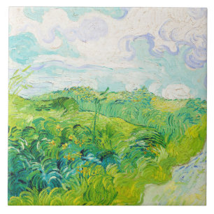 Green Wheat Fields, Van Gogh Ceramic Tile