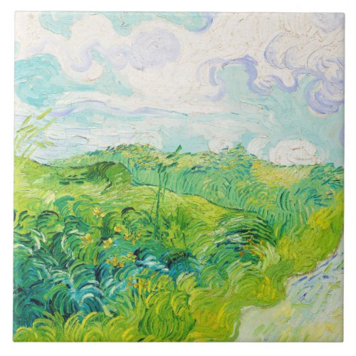 Green Wheat Fields Van Gogh Ceramic Tile