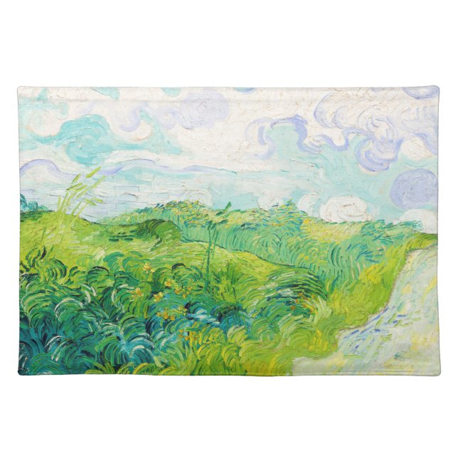 Green Wheat Fields, Van Gogh Cloth Placemat (Front)