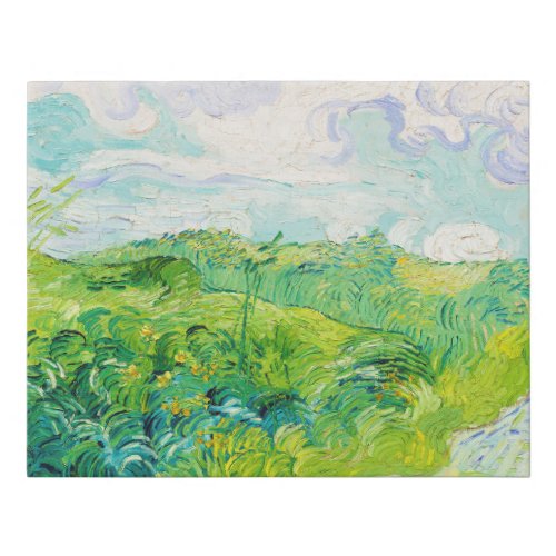 Green Wheat Fields Van Gogh Faux Canvas Print