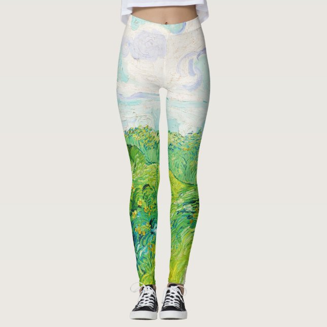 Green Wheat Fields, Van Gogh Leggings (Front)