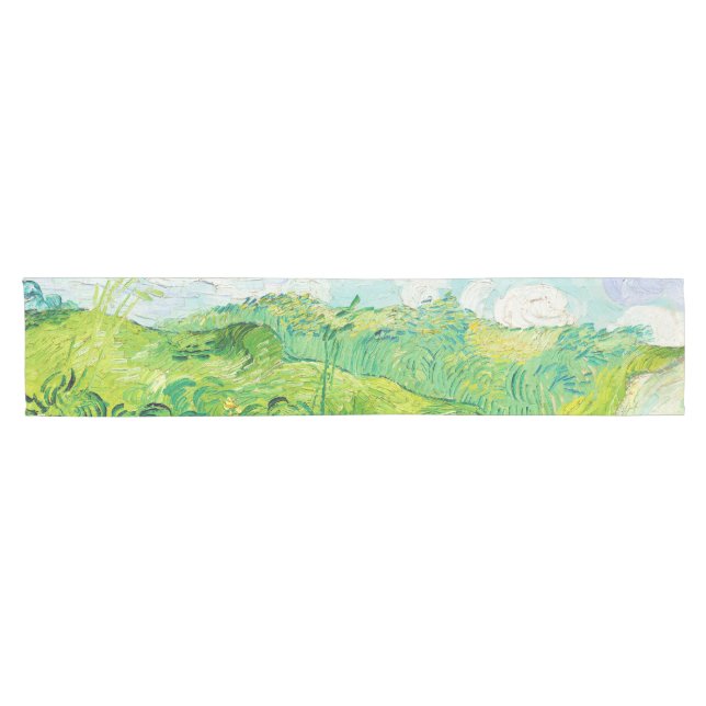Green Wheat Fields, Van Gogh Short Table Runner (Horizontal)