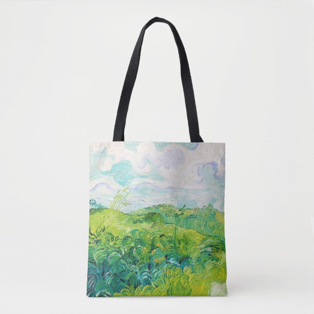 Green Wheat Fields, Van Gogh Tote Bag (Front)