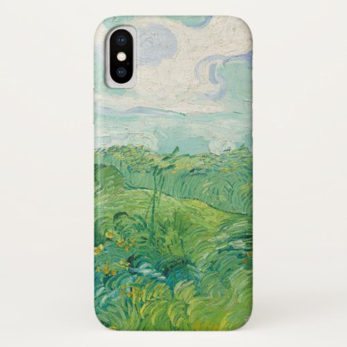 Green Wheat Fields Vincent Van Gogh fine art iPhone X Case