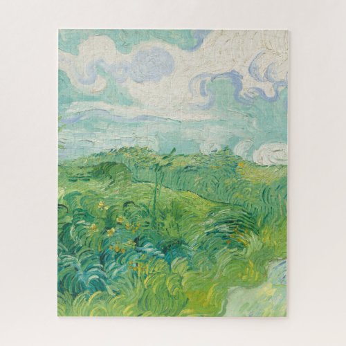 Green Wheat Fields Vincent Van Gogh fine art Jigsaw Puzzle