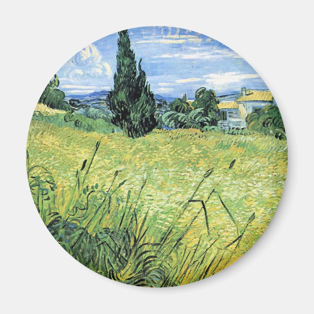 Green Wheatfield with Cypress, Magnet (Front)