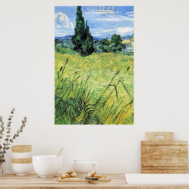 Green Wheatfield with Cypress, Poster (Kitchen)