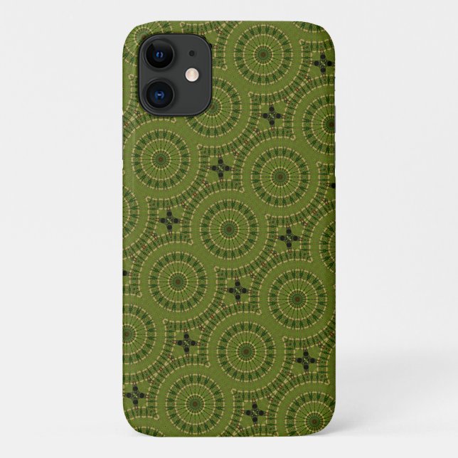 Green Wheel Mandala Case-Mate iPhone Case (Back)