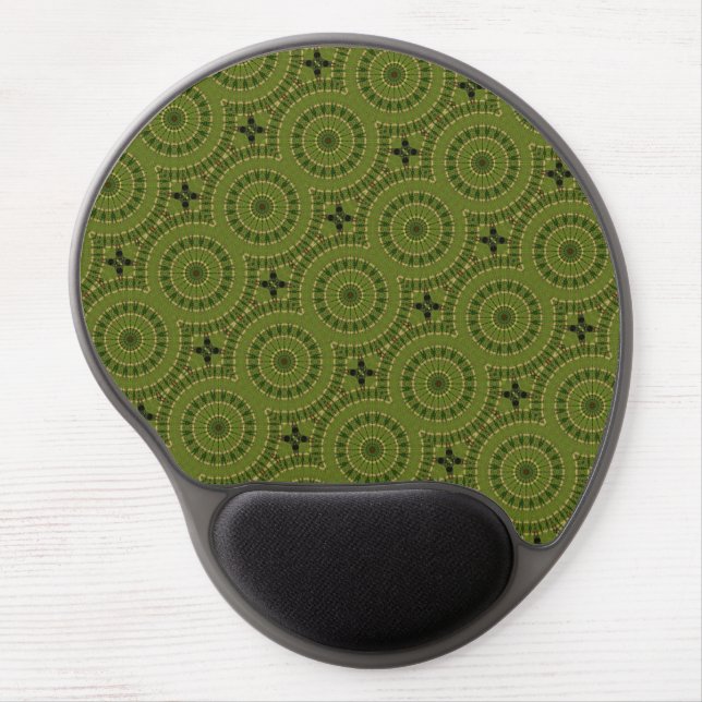 Green Wheel Mandala Gel Mouse Pad (Front)
