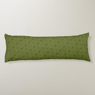 Green Wheel Mandala / Grünes Rad Mandala Body Pillow