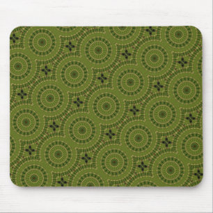 Green Wheel Mandala / Grünes Rad Mandala Mouse Pad
