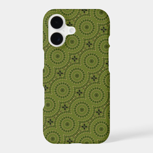 Green Wheel Mandala Iphone Case (Back)