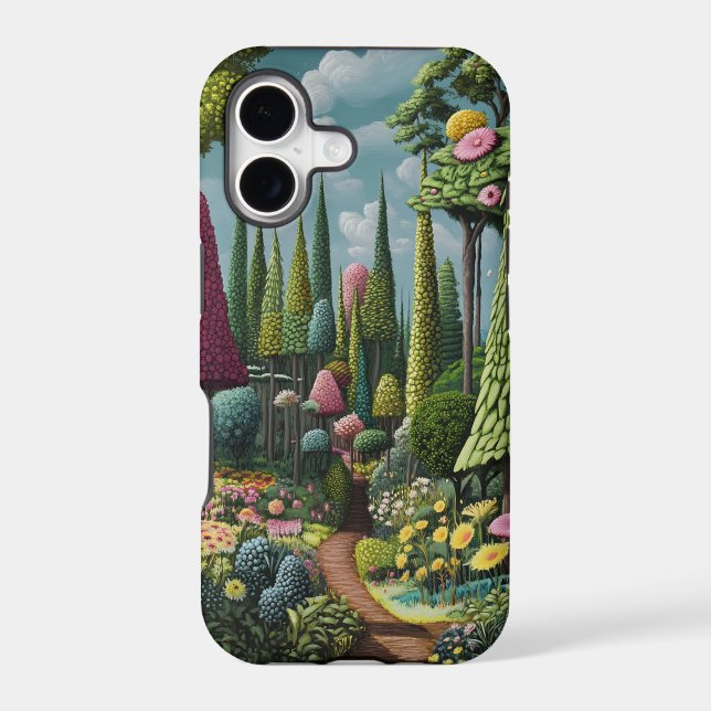 Green Whimsey Fantasy Forest  iPhone Case (Back)