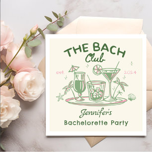 Green Whimsical Beach Cocktail Bachelorette Party Napkins