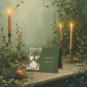 green Whimsical Medieval Forest Guest seating card
