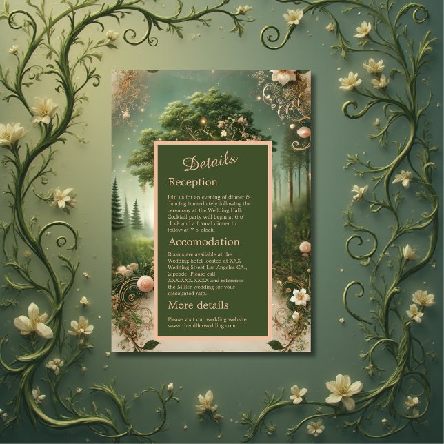 green Whimsical Medieval Forest Wedding Enclosure Card (Creator Uploaded)