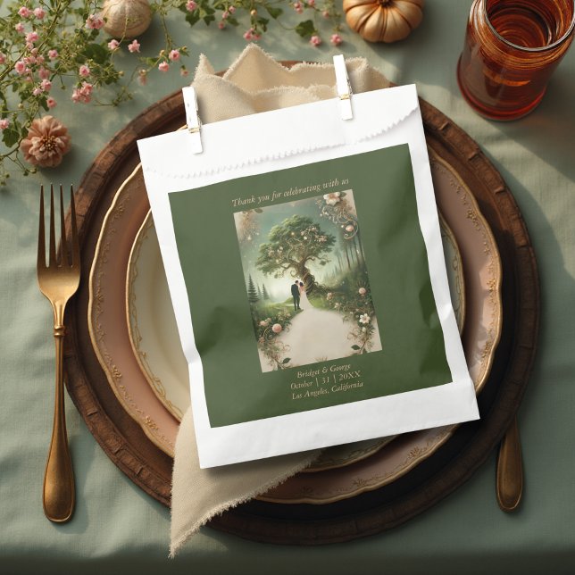 green Whimsical Medieval Forest Wedding  Favor Bag (Creator Uploaded)