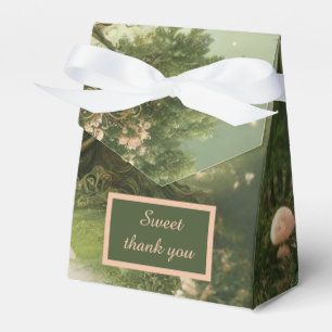 green Whimsical Medieval Forest Wedding Favor Boxes