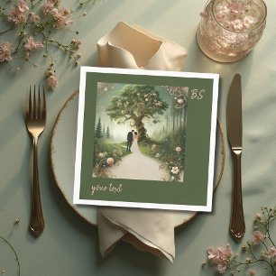 green Whimsical Medieval Forest Wedding  Napkins
