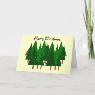 Green Whimsical Trees Holiday Card