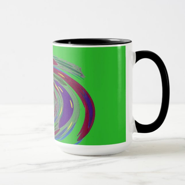 Green Whirlwind Design Monogram Mug (Right)