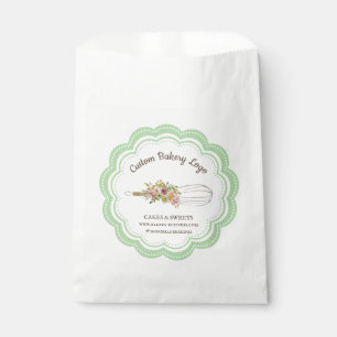 Green Whisk Flower Boutique Bakery Patisserie Favor Bag