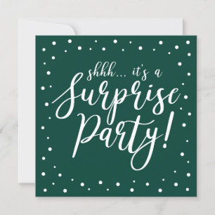 Green & White 60th Surprise Birthday Party Invitation