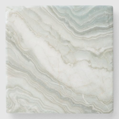 Green White Abstract Marble  Stone Coaster