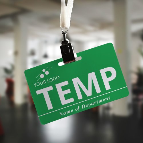 Green White Add Your Logo Temp Badge