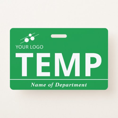 Green White Add Your Logo Temp Badge